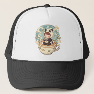 Cute Chibi Panda Embroidered Style Hat Truckerkappe