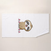 Cute Chibi Sloth Workout � Funny Kawaii Gym Animal Badehandtuch (Badehandtuch)