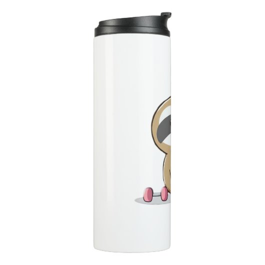 Cute Chibi Sloth Workout � Funny Kawaii Gym Animal Thermosbecher (Nach links gedreht)