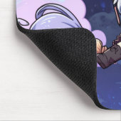 Cute Chibi Witch Flying in the Night Sky – Whimsic Mousepad (Ecke)