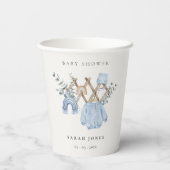 Cute Chic Boy Baby Clothes Essential Baby Shower Pappbecher (Rückseite)