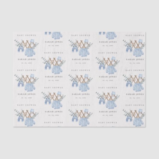 Cute Chic Boy Baby Clothes Essential Baby Shower Seidenpapier (Vorderseite)