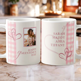 Cute Chic Pink Stylish Galentine's Besties Kaffeetasse