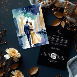 Cute Chicago Iconic Building Colorful Cityscape Save The Date