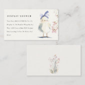 Cute Chick Farm Floral Display Shower Baby Shower Begleitkarte (Vorne/Hinten)