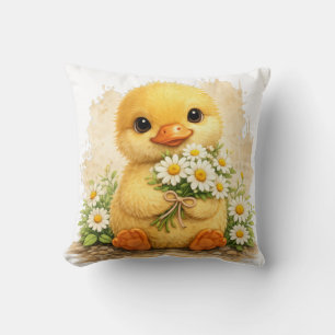 Cute Chick Flower Pillow Kawaii Easter Nursery Dec Kissen