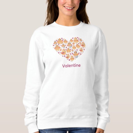 Cute Chick Heart Valentin's Day Sweatshirt (Vorderseite)