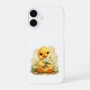 Cute Chick iPhone 16 Case Kawaii Flowers Hülle