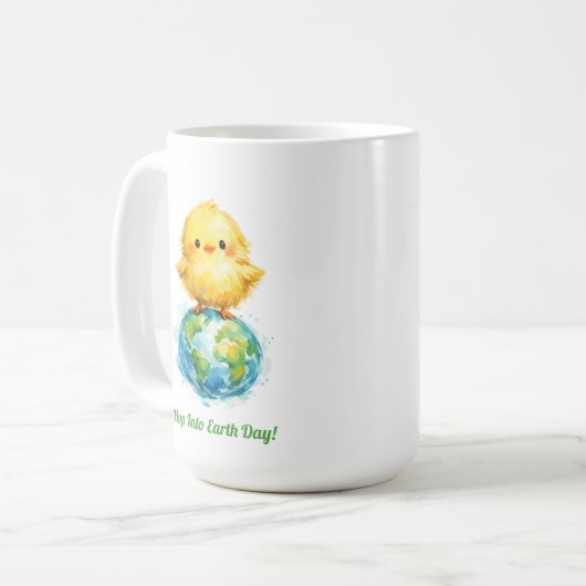Cute Chick on Globe - Easter & Earth Day Design Kaffeetasse (Vorderseite Links)