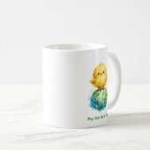 Cute Chick on Globe - Easter & Earth Day Design Kaffeetasse (VorderseiteRechts)