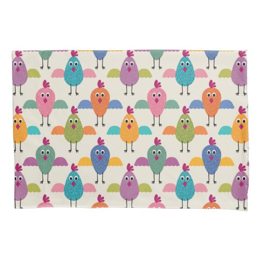 Cute Chick Pattern on Cream Kissenbezug (Vorderseite)