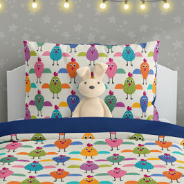 Cute Chick Pattern on Cream Kissenbezug