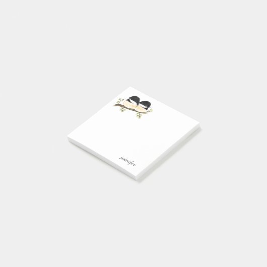 Cute Chickades Bird Post-it® Notes Post-it Klebezettel (angewinkelt)