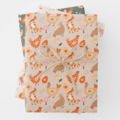 Cute Chicken Bird Pattern Geschenkpapier Set (Beispiel)