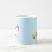 Cute Chicken Family Blue Mug Kaffeetasse (Mittel)