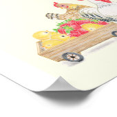 Cute Chicken Family Strawberries Nursery Art   Poster (Ecke)