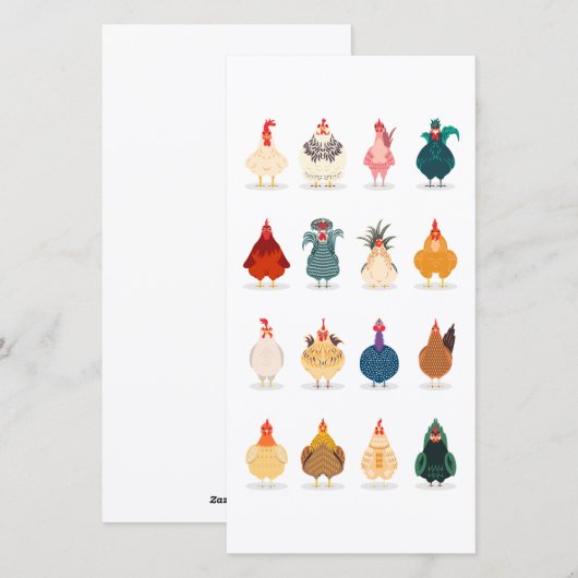 Cute Chicken Feiertagskarte (Vorne/Hinten)