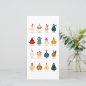 Cute Chicken Feiertagskarte (Stehend Vorderseite)