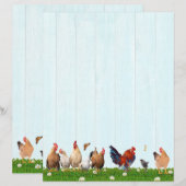 Cute Chicken Stationery - Added Cat on Back (Vorne/Hinten)