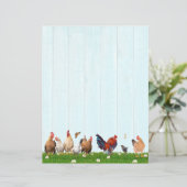 Cute Chicken Stationery - Added Cat on Back (Stehend Vorderseite)