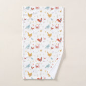 Cute Chickens Hens and Baby Chicks Badhandtuch Set (Handtuch)