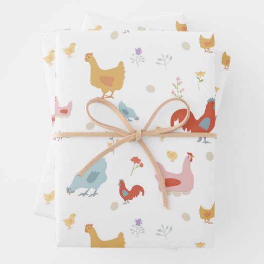 Cute Chickens Hens and Baby Chicks Geschenkpapier Set (Beispiel)