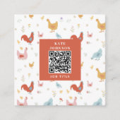 Cute Chickens Hens and Baby Chicks Quadratische Visitenkarte (Vorderseite)