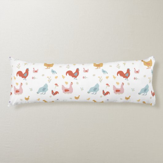 Cute Chickens Hens and Baby Chicks Seitenschläferkissen (Vorderseite)