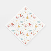 Cute Chickens Hens and Baby Chicks Serviette (Ecke)