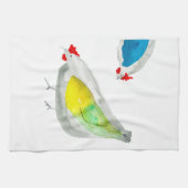 Cute chickens watercolor art geschirrtuch (Horizontal)