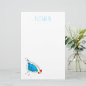 Cute chickens watercolor briefpapier (Stehend Vorderseite)