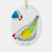Cute chickens watercolor keramik ornament (Rechts)