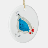 Cute chickens watercolor keramik ornament (Rechts)