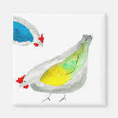 Cute chickens watercolor magnet (Vorne)