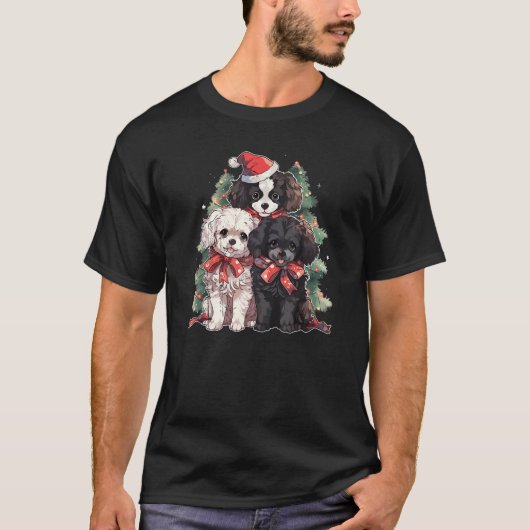 Cute Chihuahua Christmas Lights Xmas Dog T-Shirt (Vorderseite)