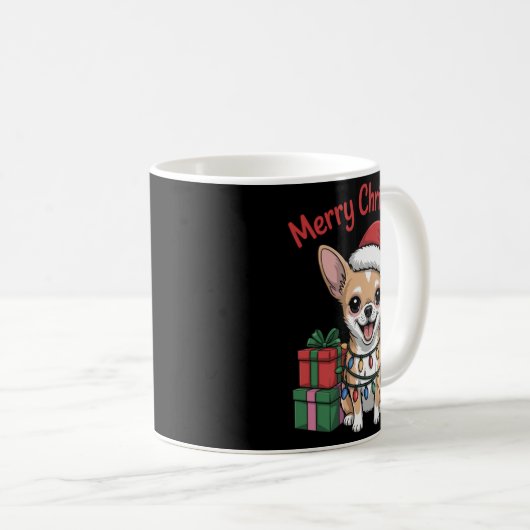 Cute Chihuahua Christmas Xmas Design Funny Dog Lov Kaffeetasse (VorderseiteRechts)