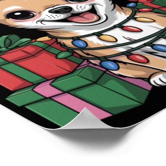 Cute Chihuahua Christmas Xmas Design Funny Dog Lov Poster (Ecke)