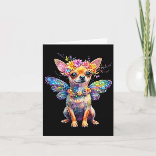 Cute Chihuahua Dog Angel With Wings Karte (Vorderseite)