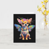 Cute Chihuahua Dog Angel With Wings Karte (Gelbe Blume)