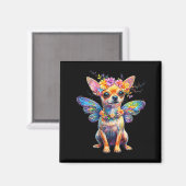 Cute Chihuahua Dog Angel With Wings Magnet (Vorderseite/Rückseite)