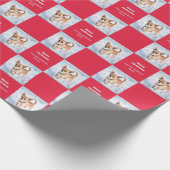 Cute Chihuahua Dog in Snow Red Christmas Geschenkpapier (Ecke)