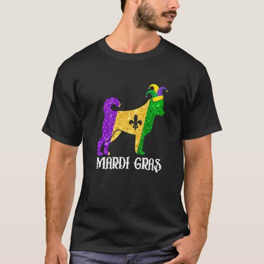 Cute Chihuahua Dog Lover Mardi Gras Party Jester M T-Shirt (Vorderseite)
