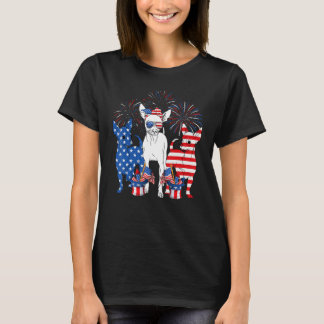 Cute Chihuahua Dogs American Flag Indepedence Day  T-Shirt