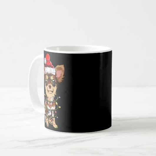Cute Chihuahua Santa Christmas Tree Lights Xmas Do Kaffeetasse (Vorderseite Links)
