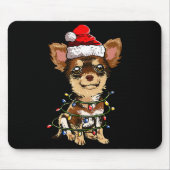 Cute Chihuahua Santa Christmas Tree Lights Xmas Do Mousepad (Vorne)
