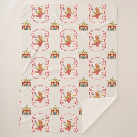 Cute Child Circus Bear Framed Sherpa Blanket Sherpadecke (Vorderseite)