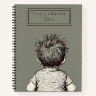 Cute Child Messy Hair Personalize Notizblock