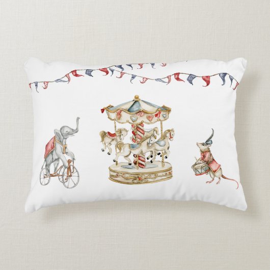 Cute Children Circus Carnival Animals Pattern Dekokissen (Vorderseite)