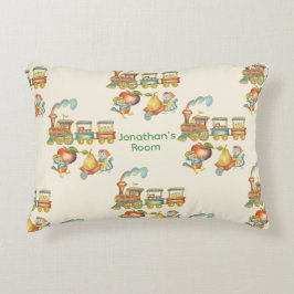 Cute Child's Bird Apple Train Accent Pillow Dekokissen