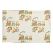 Cute Child's Bird Apple Train Pillowcase Kissenbezug (Rückseite)